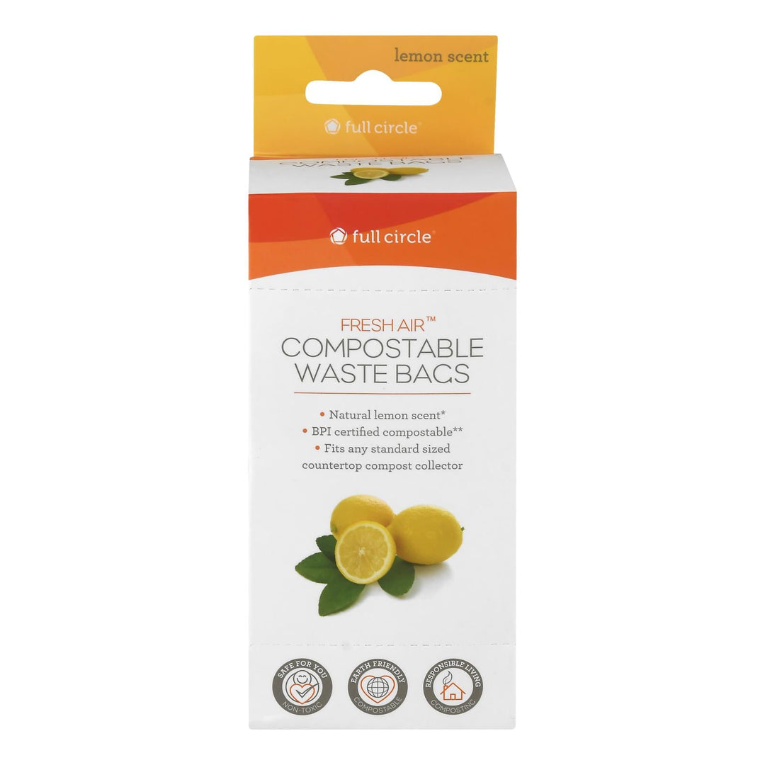 Full Circle Home - Fresh Air Compostable Waste Bags - Bpi - Case Of 6 - 25 Count - Maras Green